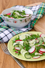 Salad of vegetables and greens.