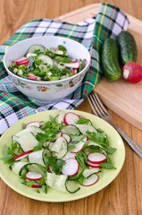 Salad of vegetables and greens.