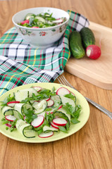 Salad of vegetables and greens.