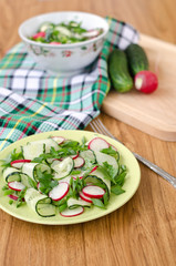 Salad of vegetables and greens.
