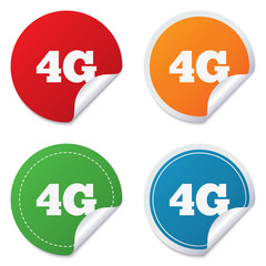 4G sign. Mobile telecommunications technology.