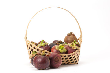 Mangosteen isolate on white background