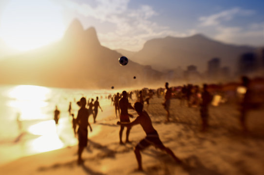 Rio Brazil Beach Football Brazilians Playing Altinho