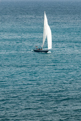 Sailing Sloop with masthead Spinnaker