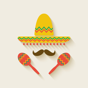 Mexican Sombrero And  Maracas
