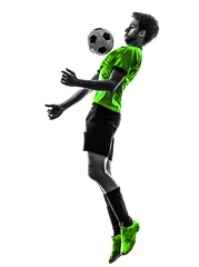 Deurstickers soccer football player young man silhouette © snaptitude