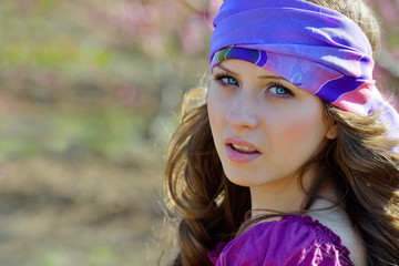 young beautiful woman portrait outdoor