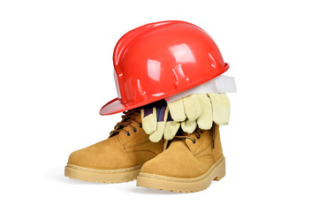 Protective accessories isolated on white with clipping path.