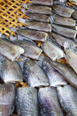 many dry salt fish in thai food
