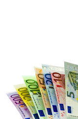 Eine Reihe von Euro-Geldscheinen