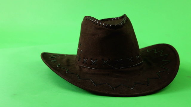 cowboy hat turning on green screen