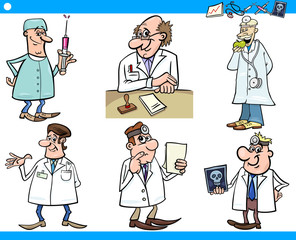 cartoon medical staff characters set