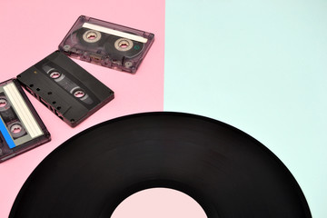 Tape cassette and vinyl record