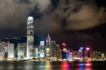 Fototapeta na wymiar Hong Kong Island from Kowloon.