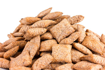 Dry breakfast, pillows with cream without sugar