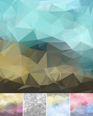 Set of abstract polygonal background