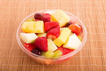 Clear Bowl of Cut Fruit