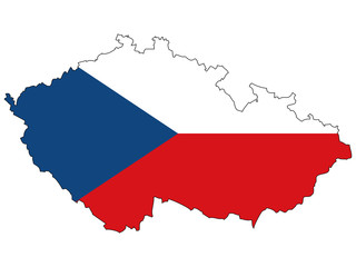 Vector map with the flag inside - Czech.