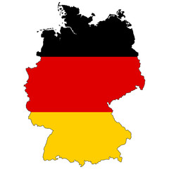 Fototapeta premium Vector map with the flag inside - Germany.