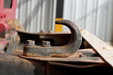 Large tank truck with tow bar and hitch , outdoor