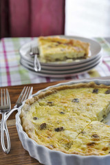 Crab and mushroom quiche