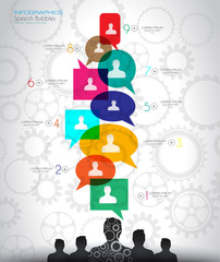 Obraz premium Social Media and Cloud concept Infographic background