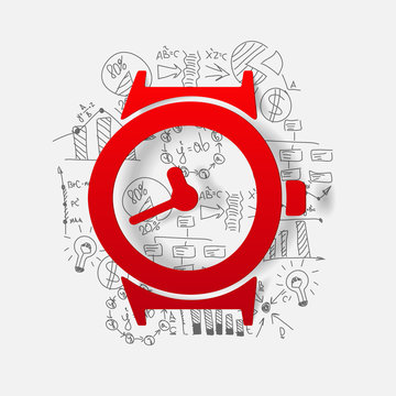 red watch with business charts clip art preview