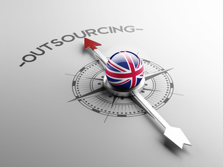 United Kingdom  Outsourcing Concept.