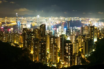 Fotobehang Hong Kong Island from Kowloon. © zkyclear
