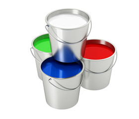 Paint Buckets - isolated on white