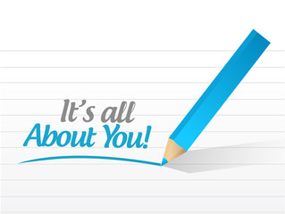 its all about you message illustration design