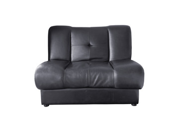 Black leather sofa