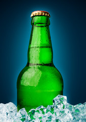 beer in a green bottle