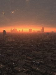 Future City at Sunset
