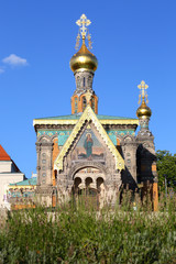 Fototapeta na wymiar Mathildenhöhe, Russische Kapelle (Darmstadt)