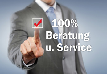 100% Beratung u . Service