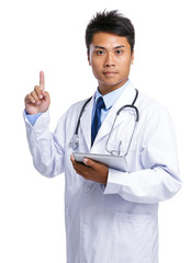Fototapeta premium Medical doctor with finger up