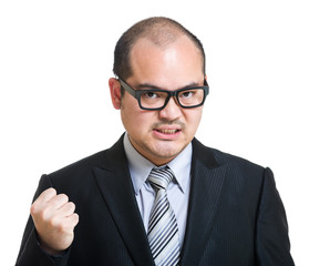 Angry businessman fist up