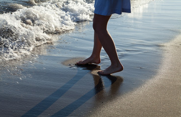 stopy hiszpania plaża morze zabawa niebieski