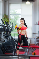 Fototapeta premium Sport woman exercising gym, fitness center