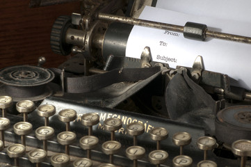 e-mail header in antique typewriter