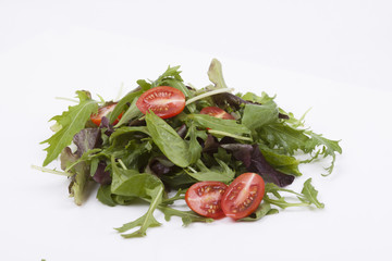 Salad isolated on white.