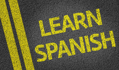 Learn Spanish written on the road © gustavofrazao