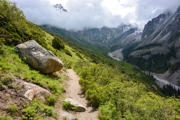 mountains and clouds