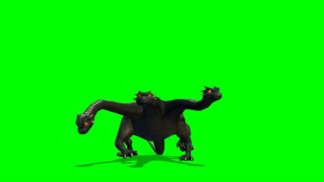 Hydra mystical water snake walks - green screen