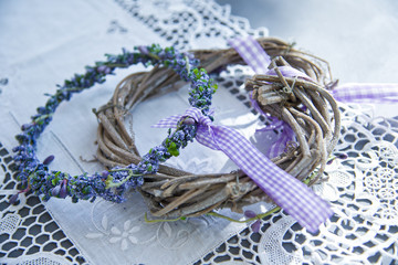 Rustic lavender wreath in lila