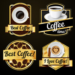 Coffee labels set