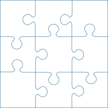9 Piece Jigsaw Puzzle Blank Template - Clip Art Set by LailaBee