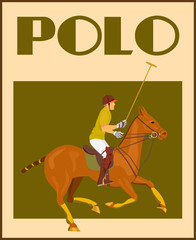 Polo player on horse poster © Macrovector