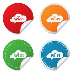 Obraz premium Free wifi sign. Wifi symbol. Wireless Network.